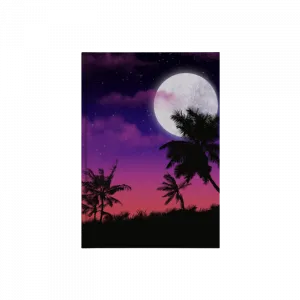 Synthwave night palm scene Kanvas Defter Ürün Görseli