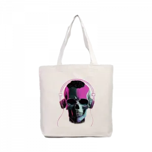 Synthwave Skull Kanvas Çanta Ürün Görseli