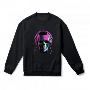 Synthwave Skull Oversize Sweatshirt Ürün Görseli
