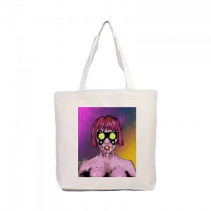 The Cyberpunkgirl portrait Kanvas Çanta Ürün Görseli