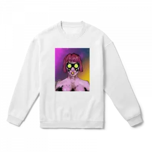The Cyberpunkgirl portrait Oversize Sweatshirt Ürün Görseli