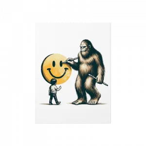 Gülen surat çizen büyük ayak (Bigfoot) Poster Ürün Görseli