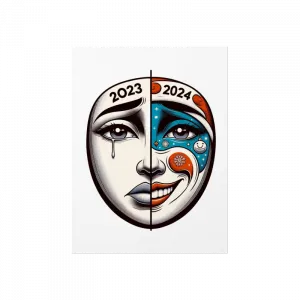 Yeni yıl yeni umutlar, 2023 vs. 2024 Poster Ürün Görseli