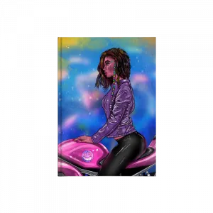 cyberpunk girl on motorcycle Kanvas Defter Ürün Görseli