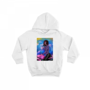 cyberpunk girl on motorcycle Çocuk Hoodie Ürün Görseli