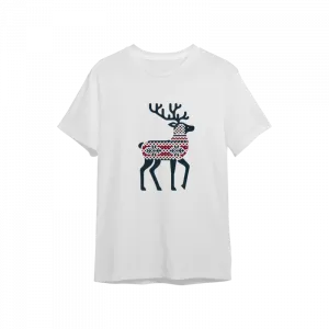 Ekose desenli geyik Oversize Tshirt Ürün Görseli