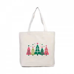 PEMBE YILBAŞI AĞACI, MUTLU YILLAR Kanvas Çanta Ürün Görseli