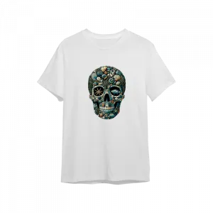 Okyanus Temalı Mozaik Kafatası Oversize Tshirt  Ürün Görseli