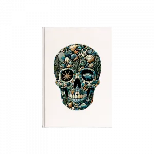 Okyanus Temalı Mozaik Kafatası Kanvas Defter Ürün Görseli