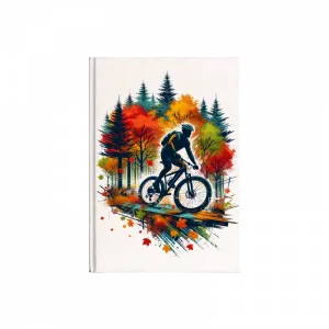 Sonbahar Dağ Bisiklet Sürüşü Kanvas Defter Ürün Görseli