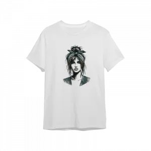 BANDANALI KADIN PORTRESİ Oversize Tshirt  Ürün Görseli