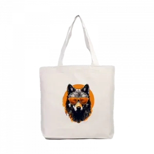 Gözlüklü Kurt Kanvas Çanta Ürün Görseli