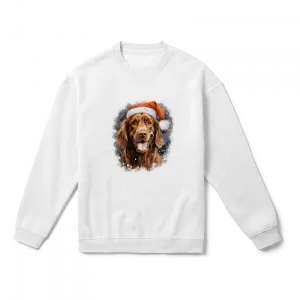 Noel Baba Şapkalı Köpek  Oversize Sweatshirt Ürün Görseli