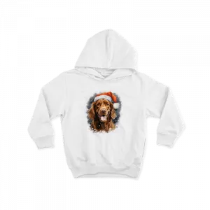 Noel Baba Şapkalı Köpek  Çocuk Hoodie Ürün Görseli