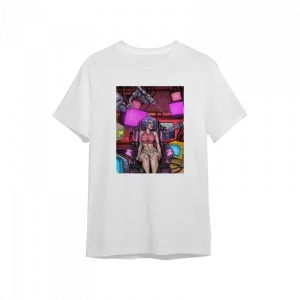 Cyberpunk girl at room Oversize Tshirt  Ürün Görseli