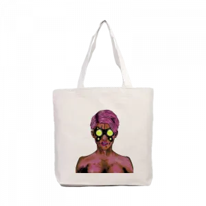 The Portrait of Cyberpunkgirl. Kanvas Çanta Ürün Görseli