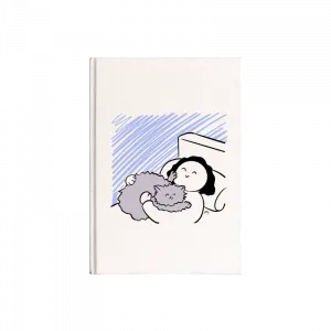 Kedinle Uyumak Kanvas Defter Ürün Görseli