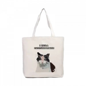 I Have a Cattitude Problem Kanvas Çanta Ürün Görseli