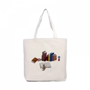 cat & book Kanvas Çanta Ürün Görseli