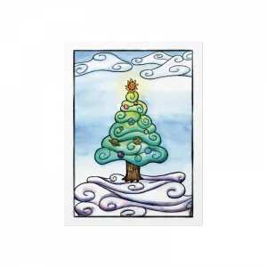 Kozmik Yılbaşı Ağacı Poster Ürün Görseli