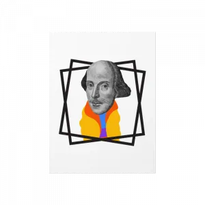 William Shakespeare İllüstrasyonu: Edebiyatın Zeka ve Zarafeti Poster Ürün Görseli