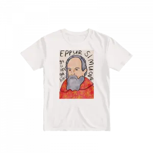Galileo Galilei 'Eppur si muove' İllüstrasyonu: Bilimin Gücü ve Cesareti Basic Tshirt Ürün Görseli