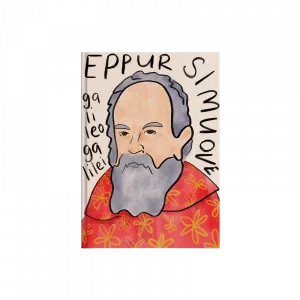 Galileo Galilei 'Eppur si muove' İllüstrasyonu: Bilimin Gücü ve Cesareti Kanvas Defter Ürün Görseli