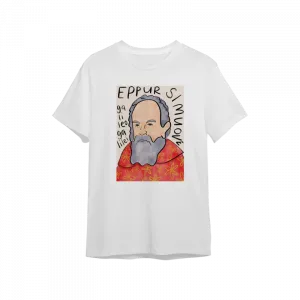 Galileo Galilei 'Eppur si muove' İllüstrasyonu: Bilimin Gücü ve Cesareti Oversize Tshirt  Ürün Görseli