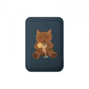 Kokteyl Içen Kedi MagSafe Cüzdan Ürün Görseli