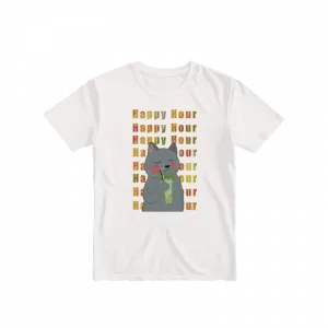 Happy Hour Kedisi  Basic Tshirt Ürün Görseli