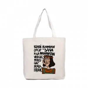 Kendi Alnımdan Öpüp-2 Kanvas Çanta Ürün Görseli