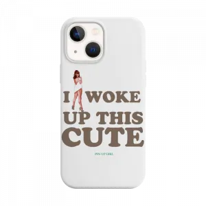 I Woke Up This Cute - Pin-Up Girl Retro Tasarım iPhone Kılıf Ürün Görseli