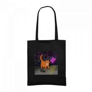 Pankartlı Kedi Gabardin Çanta Ürün Görseli