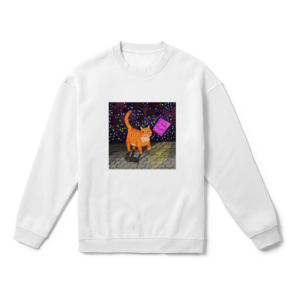 Pankartlı Kedi Oversize Sweatshirt Ürün Görseli