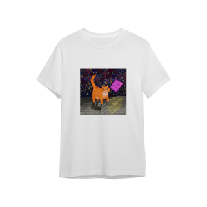 Pankartlı Kedi Oversize Tshirt Ürün Görseli