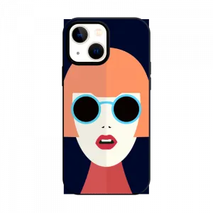 Retro Kız İllüstrasyonu – Minimalist Pop Art Tarzı iPhone Kılıf Ürün Görseli