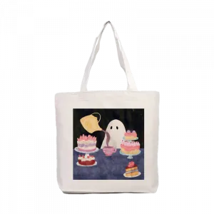 Hayalet Çay Patisi Kanvas Çanta Ürün Görseli