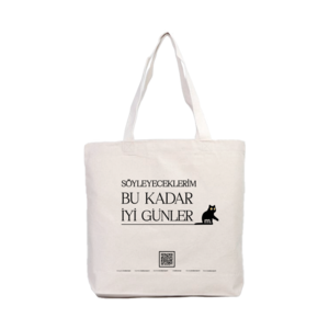 Siyah kedi iyi günler diler Kanvas Çanta Ürün Görseli