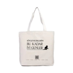 Siyah kedi iyi günler diler Kanvas Çanta Ürün Görseli