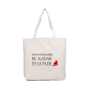 Kırmızı kedi İyi günler diler Kanvas Çanta Ürün Görseli