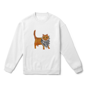 Puşili Kedi Oversize Sweatshirt Ürün Görseli