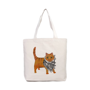 Puşili Kedi Kanvas Çanta Ürün Görseli