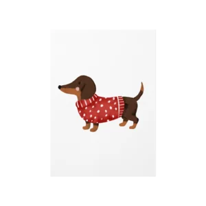 Kazaklı Sevimli Dachshund (Sosis Köpek) Poster Ürün Görseli