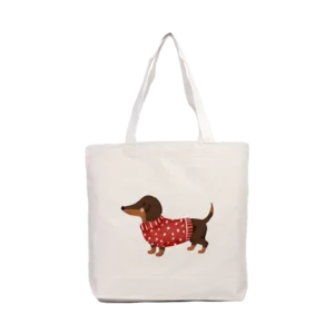 Kazaklı Sevimli Dachshund (Sosis Köpek) Kanvas Çanta Ürün Görseli