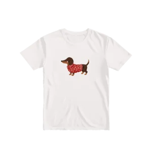 Kazaklı Sevimli Dachshund (Sosis Köpek) Basic Tshirt Ürün Görseli