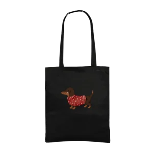 Kazaklı Sevimli Dachshund (Sosis Köpek) Gabardin Çanta Ürün Görseli