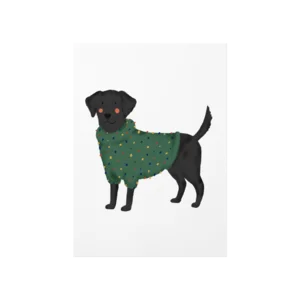 Yeşil Kazaklı Siyah Köpek: Partinin En Parlak Işığı Olmak! Poster Ürün Görseli