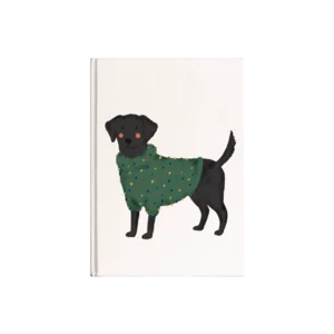 Yeşil Kazaklı Siyah Köpek: Partinin En Parlak Işığı Olmak! Kanvas Defter Ürün Görseli