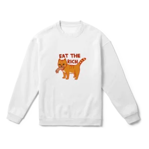 Eat The Rich Kedi Oversize Sweatshirt Ürün Görseli