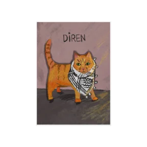 Puşili Kedi Poster Ürün Görseli